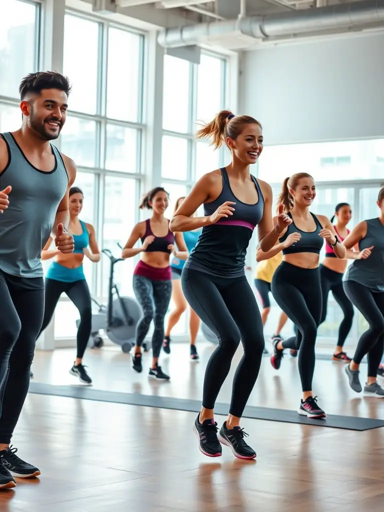 A diverse group of people of different ages and body types working out together in a gym setting, showcasing the inclusive environment of LA CHATILLONNAISE MUSCULATION CULTURE PHYSIQUE.